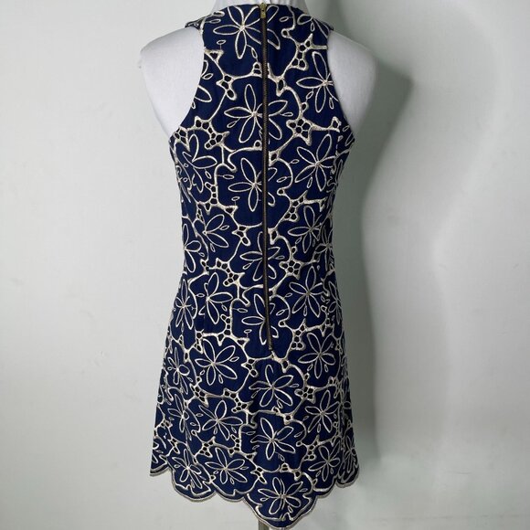Lilly Pulitzer 97592 Women's Augusta Navy & Gold Sand Dollar Shift Dress Size 00 - Picture 4 of 11